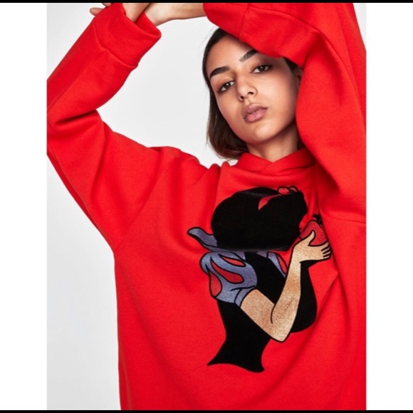 Zara Tops - Zara Disney Glitter Snow White Hoodie Red Size M